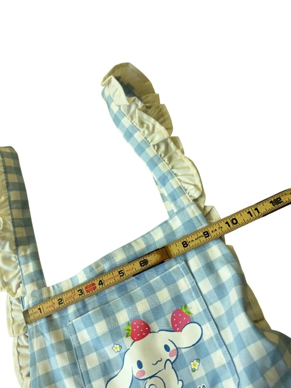 Cinnamoroll Sanrio Gingham Strawberry Ruffle Shortalls Womens L Kawaii Picnic